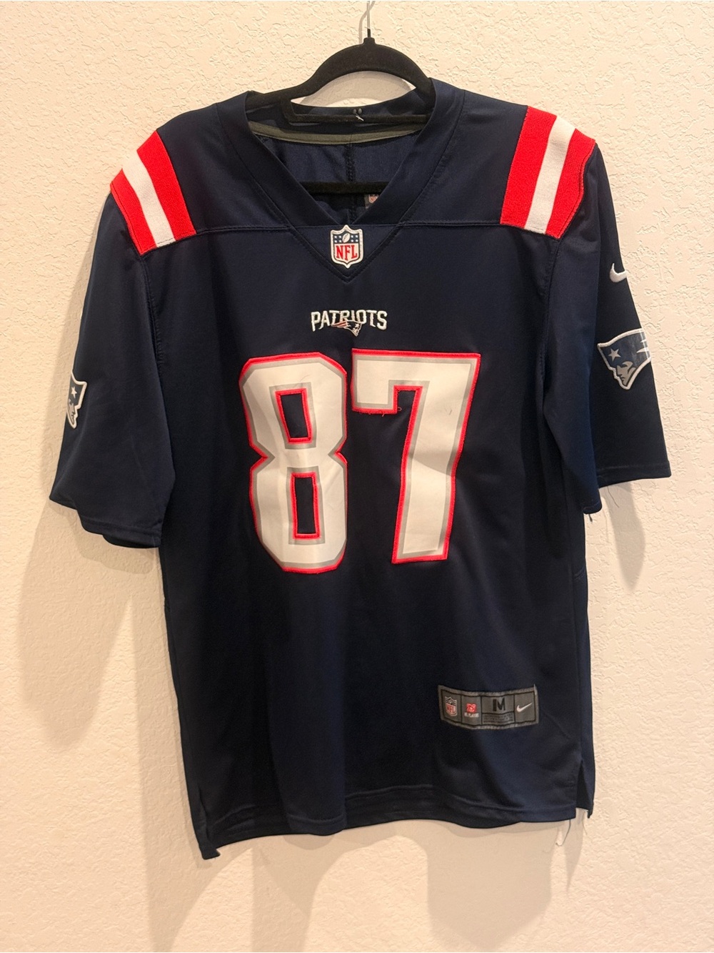 NFL Navy Player Issued Jersey with White and Red Accents